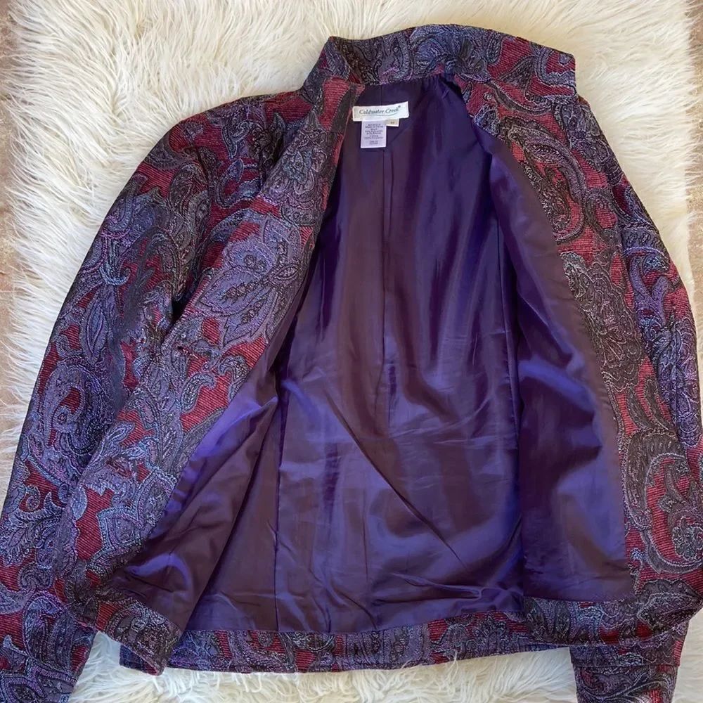 Coldwater Creek Floral Textured Fully Lined Blazer Jacket - Picture 2 of 11